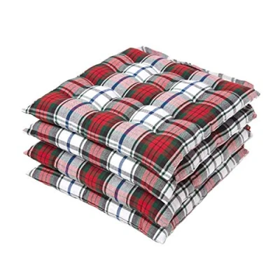 Afbeelding van Homescapes Macduff Tartan zitkussens, 100% katoen, set van 4