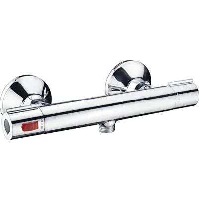 Afbeelding van Cornat douche thermostaatkraan &quot;Parla&quot; Hoogwaardige messing behuizing verchroomd 1/2 inch uitgang Cool Touch oppervlak/douchekraan voor opbouwmontage/douchethermostaat / PAR3