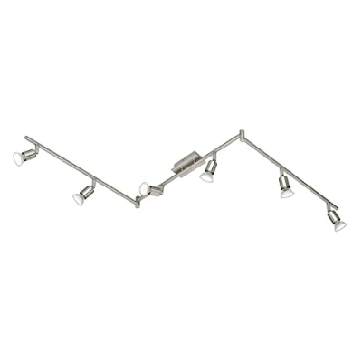 Afbeelding van Reality Leuchten LED spotlight 6 spots, EEK A, nikkel mat, inclusief x GU10/2,5 W, 150 lm, 3000 k, 3 50 cm R82946107, Nichel Opaco