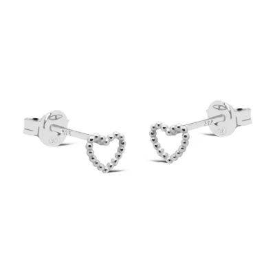 Afbeelding van Bijoutheek Oorknoppen Open Hart Dots Zilver