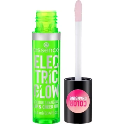 Afbeelding van essence cosmetics ELECTRIC GLOW COLOUR CHANGING LIP &amp; CHEEK Oil hoogtepunter transparant veganistisch microplastic deeltjesvrij nanodeeltjes vrij (4 4 ml) 1er Pack