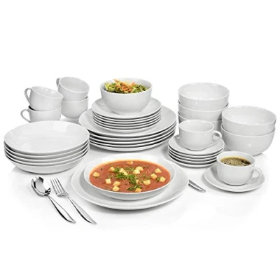 Afbeelding van Sänger Serviesset New Port van porselein 6 delige set soepborden tot 86 servies 36 teiliges Geschirrset