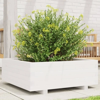 Afbeelding van Plantenbak 70x70x26,5 cm massief grenenhout wit