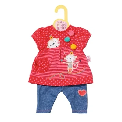Afbeelding van Dolly Moda Jurk met Broek Poppenkleding 43 cm