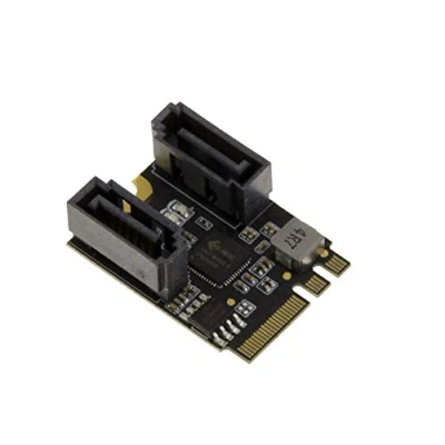 Afbeelding van KALEA INFORMATIQUE M2 E A Key Kaart Twee SATA 6GBps poorten. Mini PCIe 3.1 met JMB582 Chipset