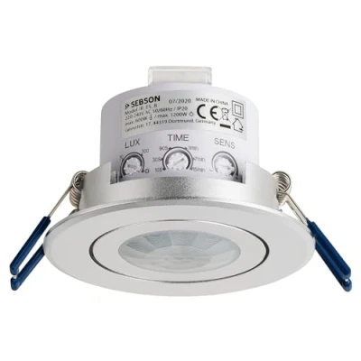 Afbeelding van SEBSON® Bewegingsmelder Inbouw Binnen, LED geschikt, Detectiebereik 3 8m/ 360, Plafondmontage, regelbare Infrarood Sensor, Draaibar