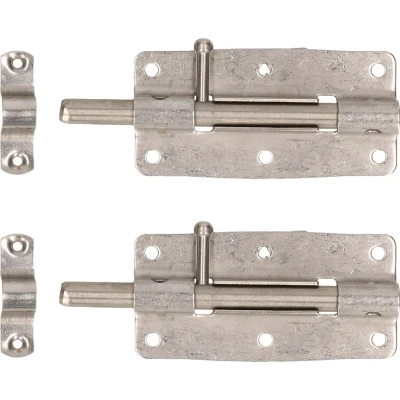 Afbeelding van Deltafix schuifslot/plaatgrendel 2x 10 x 5cm RVS deur schutting hek Grendels