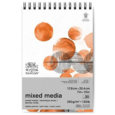 Afbeelding van Winsor &amp; Newton 6694005 Mixed Media Papier in blok 30 vellen 17,8 x 24,5 cm, 250 g/m², FSC, zuurvrij, zonder optische witmakers, stabiel en verouderingsbestendig voor alle natte droge technieken