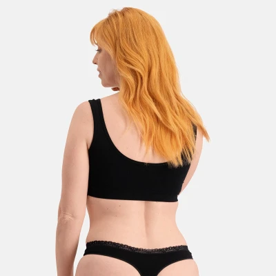 Afbeelding van Comfortabel &amp; Zijdezacht Bamboo Basics Seamless Strings Amber (3 pack) Zwart XXL