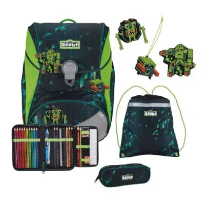 Afbeelding van Scout Alpha set 4TEILIG Schooltas voor kinderen, Maat: One Size, Cube