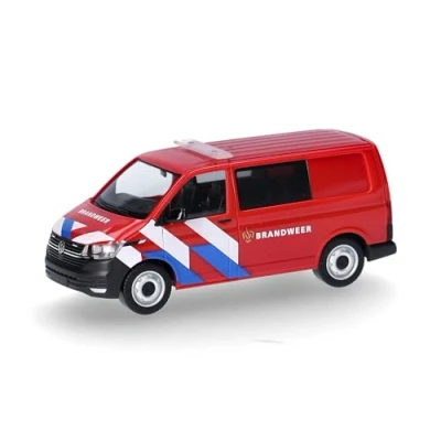 Afbeelding van Herpa automodel VW T6.1 Halbbus &quot;Brandweer&quot; (Niederlande), schaal 1:87, voor diorama, modelbouw, verzamelobject, Made in Germany, kunststof