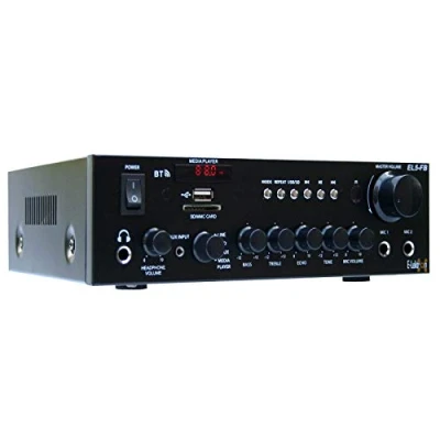 Afbeelding van E Lektron EL5 FB HiFi Stereo Class D versterker met bluetooth, FM radio, USB/SD mediaspeler, karaoke, afstandsbediening