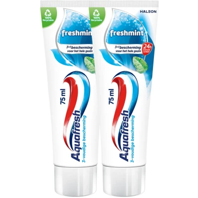 Afbeelding van 2x Aquafresh Tandpasta Freshmint 3in1 Gezonde Tanden 2 x 75 ml
