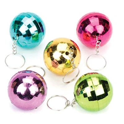 Afbeelding van Baker Ross Sleutelhanger met glinsterende discobol als grappig speelgoed (6 stuks)