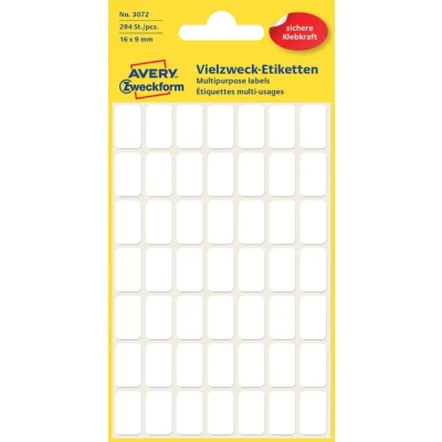 Afbeelding van Avery Witte etiketten ft 16 x 9 mm (b h), 294 stuks etiket