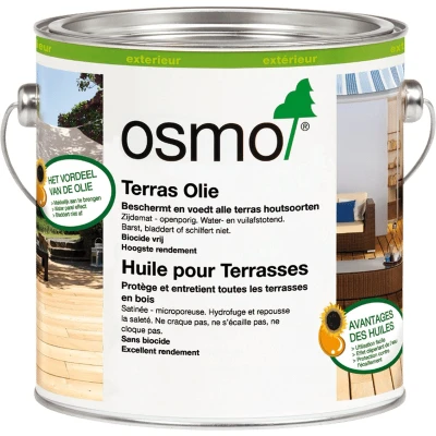 Afbeelding van Osmo Terrasolie 013 Garapa 2,5 liter buiten Zwarte Beits voor Vlonder Olie