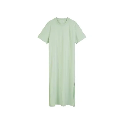 Afbeelding van Marc O&#039;Polo Denim Round NECK Slits Jerseyjurk, Dames, Maat: Small, Mint mist