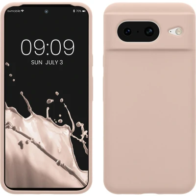 Afbeelding van kwmobile telefoonhoesje geschikt voor Google Pixel 8 Hoesje met siliconen coating Smartphone case in kokosmelk