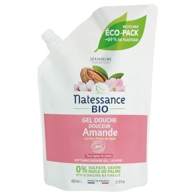 Afbeelding van Natessance Biologische Zoete Amandel Douchegel Navulling 650 ml