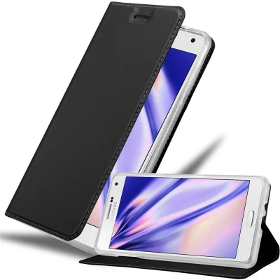Afbeelding van Cadorabo Hoesje geschikt voor Samsung Galaxy A7 2015 in CLASSY ZWART Beschermhoes met magnetische sluiting, standfunctie en kaartvakje Book Case Cover Etui