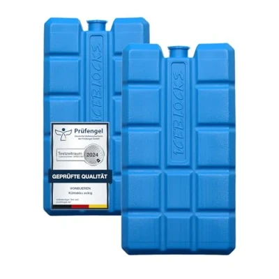 Afbeelding van VonBueren 2 x koelaccu voor koeltas 12 uur lange koeling ca. 200 g per 8,1 15,2 2,2 cm ook koelbox
