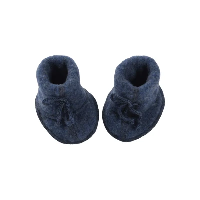 Afbeelding van Engel Natur Slofjes van wol fleece blauw maat 0 3 maanden