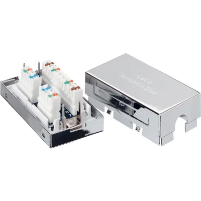 Afbeelding van Equip 135620 Cat6 Junction Box f22 26 AWG, Shielded solid wire, Class e, Silver