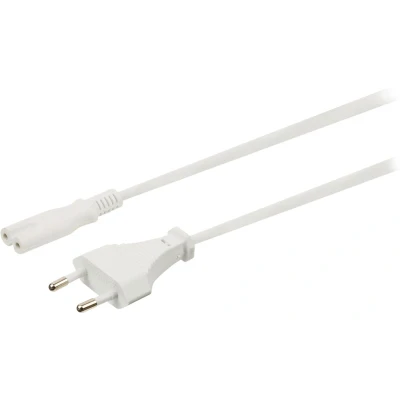 Afbeelding van C7 (recht) CEE 7/16 stroomkabel 2x 0,75mm / wit 10 meter
