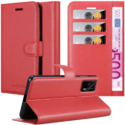 Afbeelding van Cadorabo Hoesje geschikt voor Realme GT / Neo 2T Q3 PRO in KARMIJN ROOD Beschermhoes met magnetische sluiting, standfunctie en kaartvakje Book Case Cover Etui