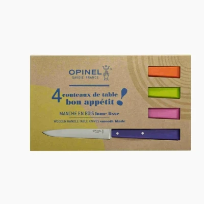 Afbeelding van Opinel N125 Bon Appétit Pop Tafelmessenset 4 delig Multicolor
