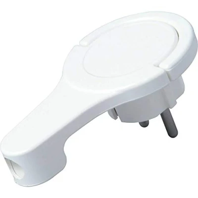 Afbeelding van Kopp stekker extra plat (8mm) haaks IP20 arctic wit
