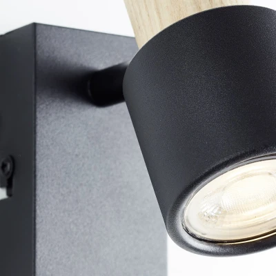 Afbeelding van Brilliant Pini 10145/76 Wandlamp GU10 Zwart, Hout