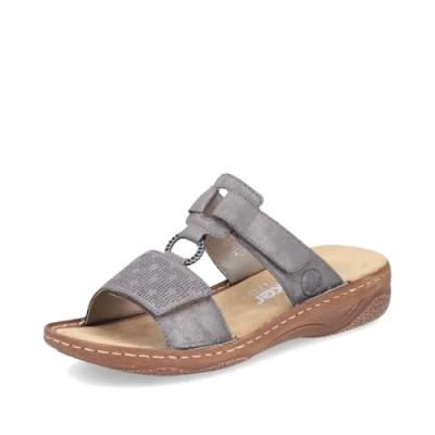 Afbeelding van Rieker Dames Slipper V2885 42 Grijs Maat 37