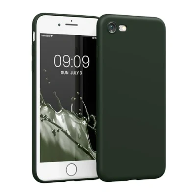 Afbeelding van kwmobile telefoonhoesje geschikt voor Apple iPhone SE (2022) / (2020) 8 7 Hoesje smartphone Precisie camera uitsnede In donkergroen mat