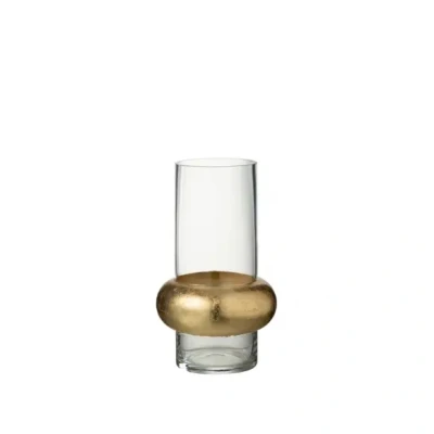 Afbeelding van J Line vaas Cylinder Lijnen glas transparant small