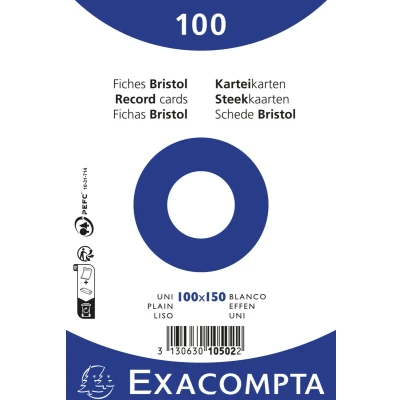Afbeelding van Steekkaart bristol effen niet geperforeerd 100x150mm Exacompta