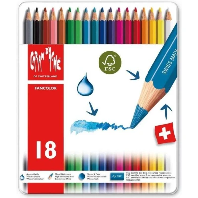 Afbeelding van Kleurpotloden Caran d&#039;Ache Fancolor 18stuks assorti