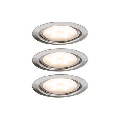 Afbeelding van Paulmann Meubel inbouwspot Micro Line LED 4,5W chroom Ø65mm (set van 3)