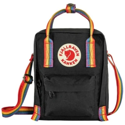Afbeelding van Fjällräven Kanken rainbow Sling Unisex Rugzak blackrainbow pattern, Maat: One Size, Black pattern