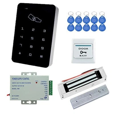 Afbeelding van YAVIS RFID Toegangscontrolesysteem Kit Set Touch Screen Code Lock Deuropener 180kg 350lbs Elektrisch Magnetisch Slot K80 3A Voeding, Uitgangsknop 10pcs ID EK4100 Keyfobs