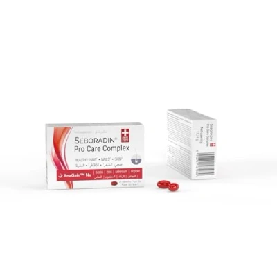 Afbeelding van Seboradin Voedingssupplement Vitamine Huid Haar Nagels Biotine Selenium Zink Koper 30 Capsules Pro Care Complex