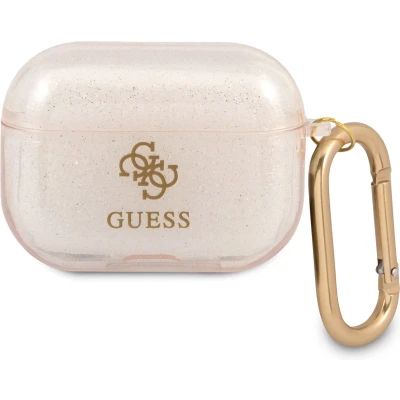 Afbeelding van Guess 4G TPU Glitter Case voor Apple Airpods Pro 1 (1e generatie) Goud