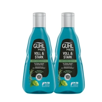 Afbeelding van Guhl Mannen Voordeelverpakking vol &amp; Sterk Inhoud: 2x 250 ml shampoo Haartype: dun, fijn, dunner wordend Met hop en cafeïne