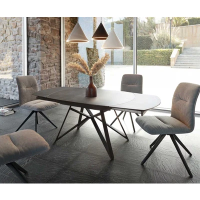 Afbeelding van Eettafel Carlow grijs keramiek 130/200x90x76cm uitschuifbaar