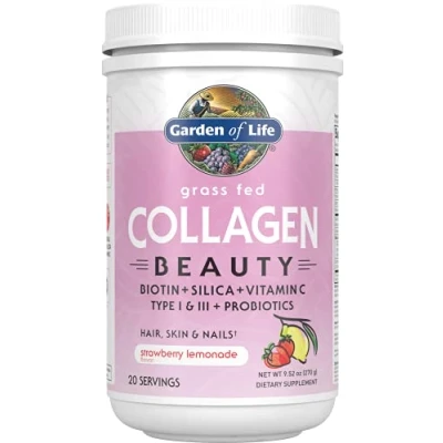 Afbeelding van Grass Fed Collagen Beauty Strawberry Lemonade 270g POEDER