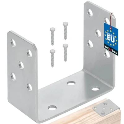 Afbeelding van KOTARBAU® U paaldrager om vast te schroeven, 120 mm, thermisch verzinkt zilver, de perfecte oplossing voor verbinding van verschillende elementen