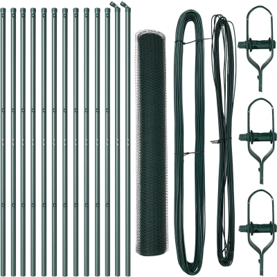 Afbeelding van vidaXL Afsluitset Set van 2 Groen PVC gecoat staal 25 x 1.2 m Duurzaam