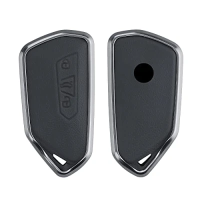 Afbeelding van kwmobile autosleutelhoes geschikt voor VW Golf 8 3 knops autosleutel Metalen beschermhoes Autosleutelcover in donkergrijs