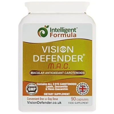 Afbeelding van Luteïne, zeaxanthine en meso Oogsupplement: VISION DEFENDER MAC bescherm je ogen, red gezichtsvermogen, veganistische / vegetarische carotenoïden met antioxidanten voor de ogen (90 capsules, 3 maanden voorraad) gemaakt in het VK