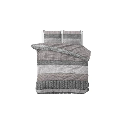 Afbeelding van Dekbedovertrek 2 Persoons 200x200 Dreamhouse Flanel Taupe Inclusief Kussenslopen